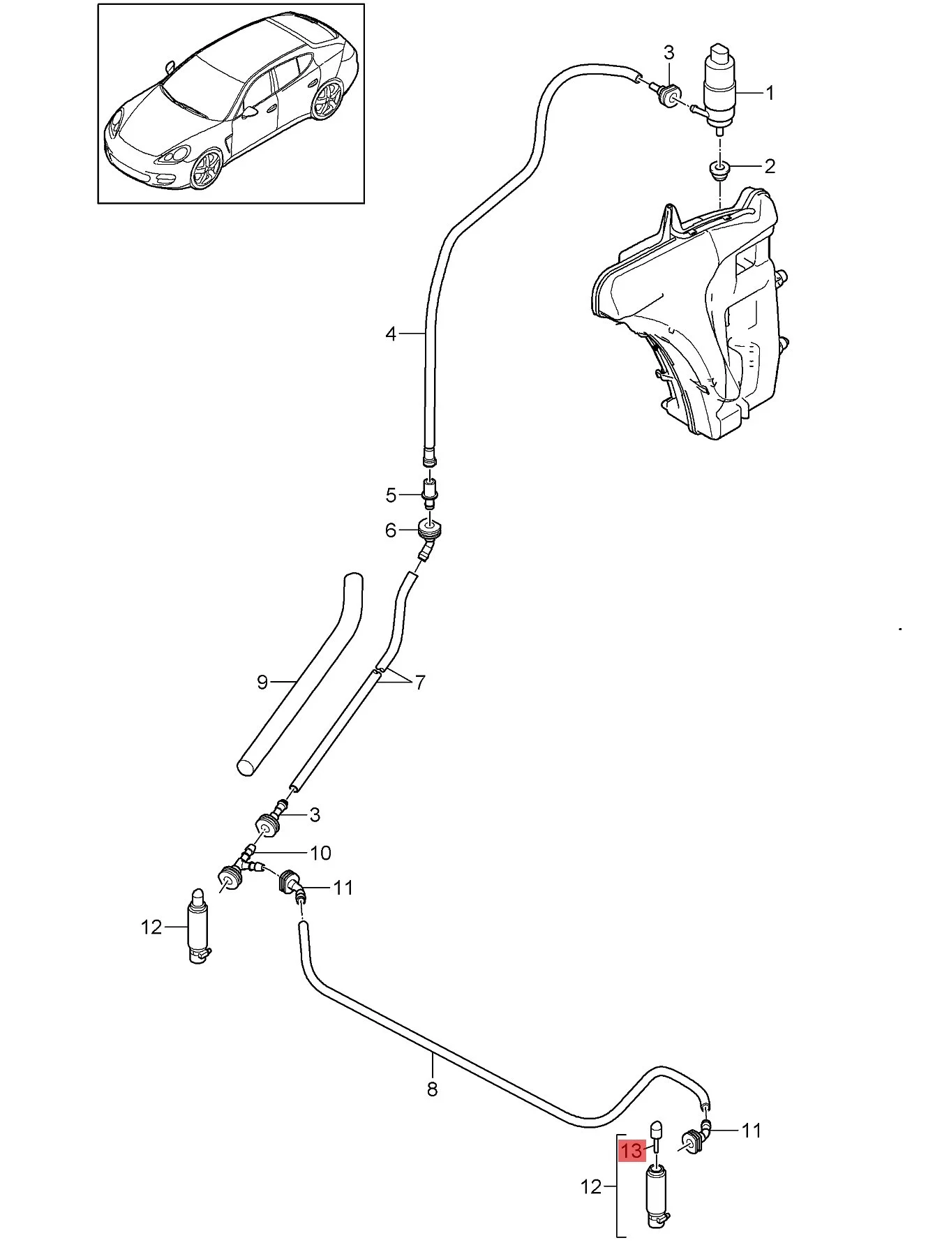 97062825150 97062825250 Форсунка омывателя фар для Porsche panamera 970 2015