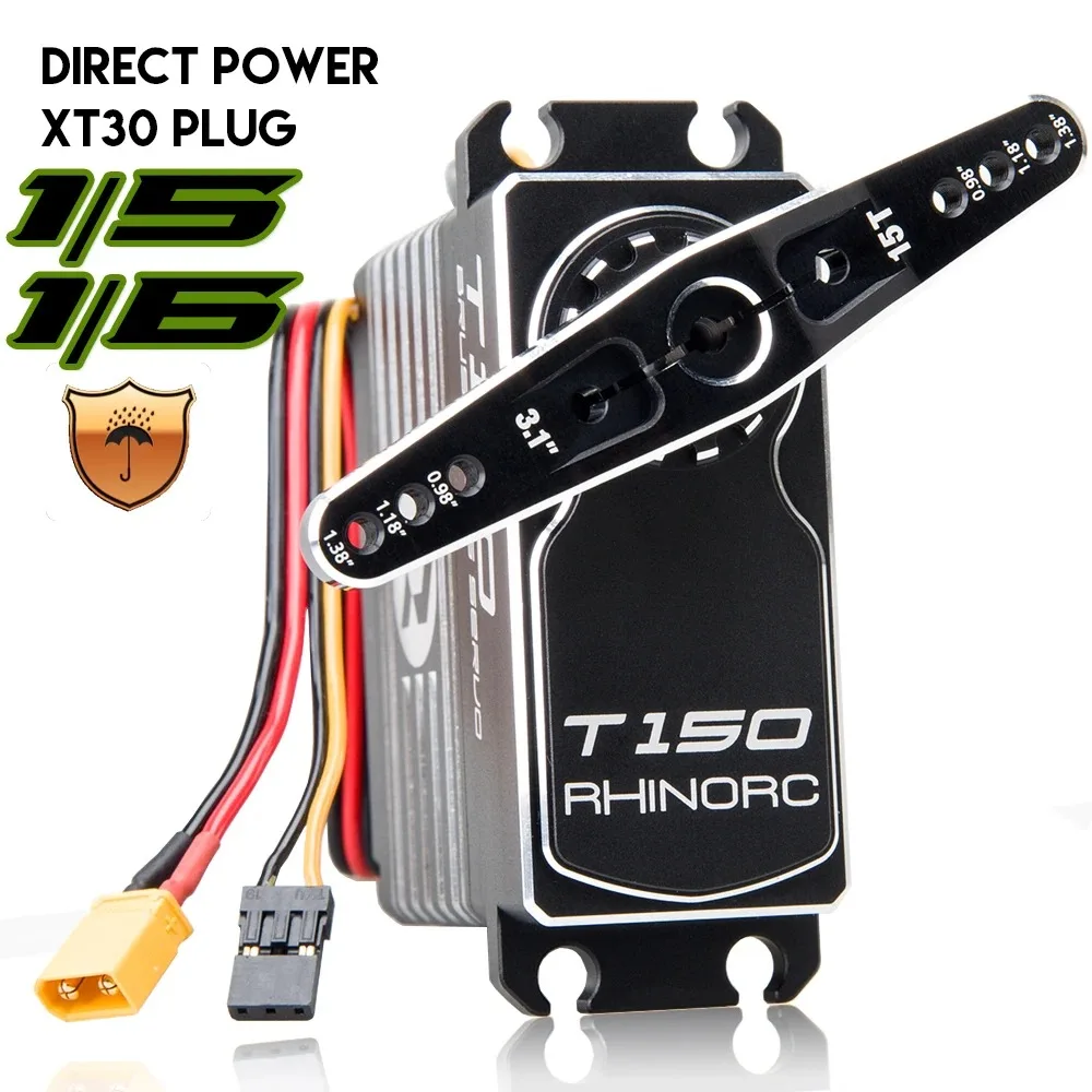 RhinoRC T150 Brushless Servo 150KG Torque High Precision for RC Car Airplane Boat Servo with Metal Gear Servo