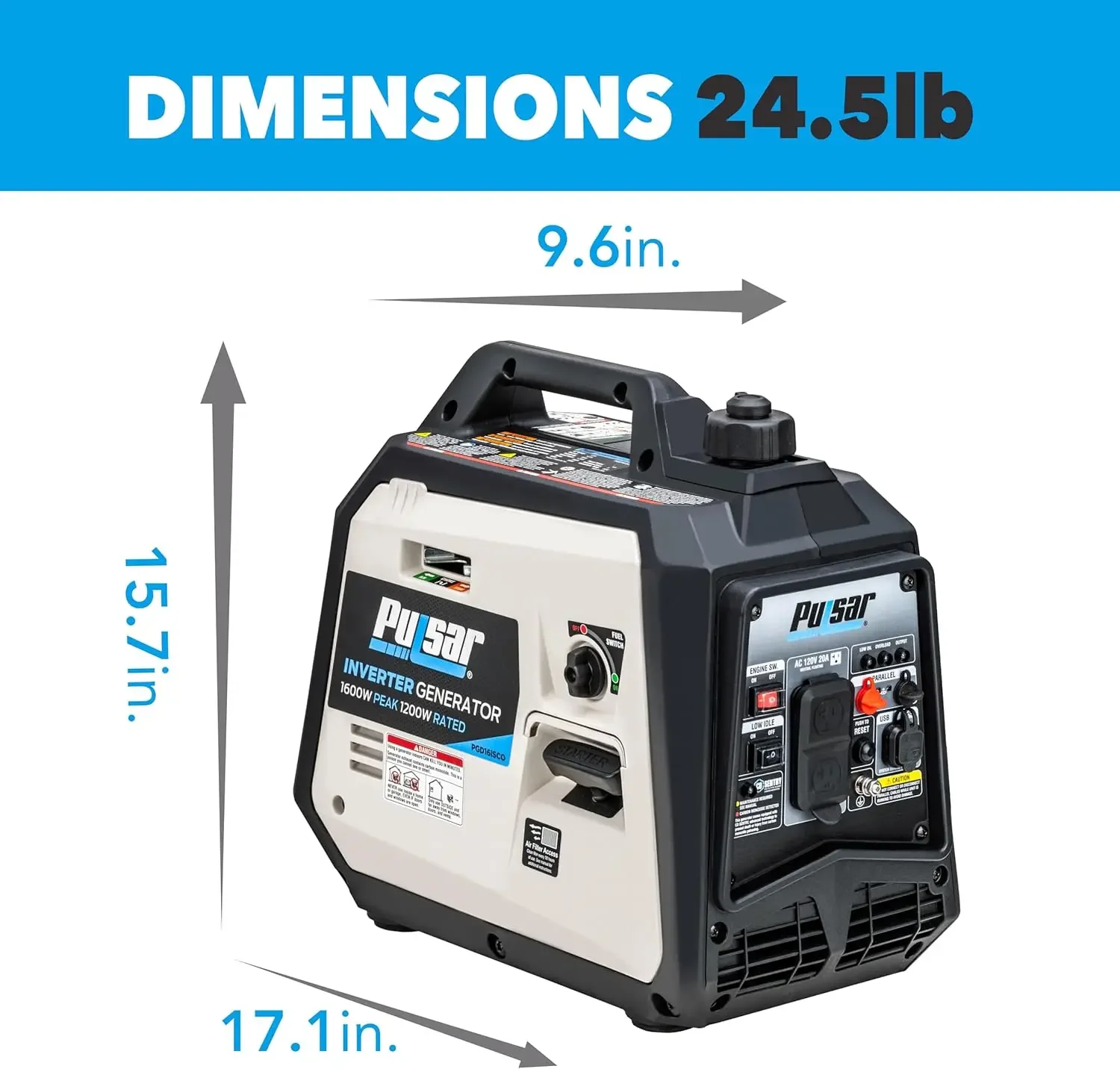 [XMSJ-مخزون محدود، اشتر الآن! ]PGD16ISCO مولد عاكس الغاز المحمول خفيف للغاية وهادئ 1600 وات، متوافق مع CARB