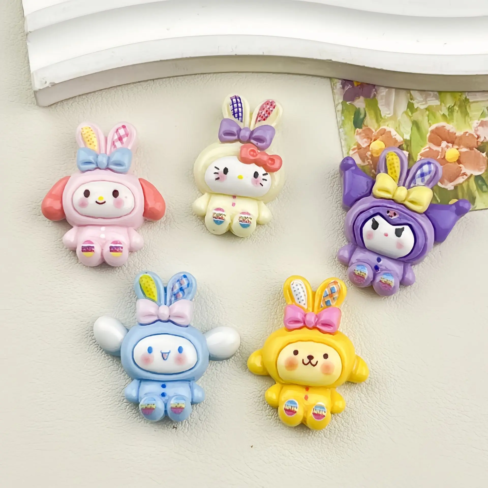 

Cartoon Rabbit Ear Resin Accessories Cream Gel DIY Phone Case Hair Clip Head Rope Shoe Buckle Material Wholesale
