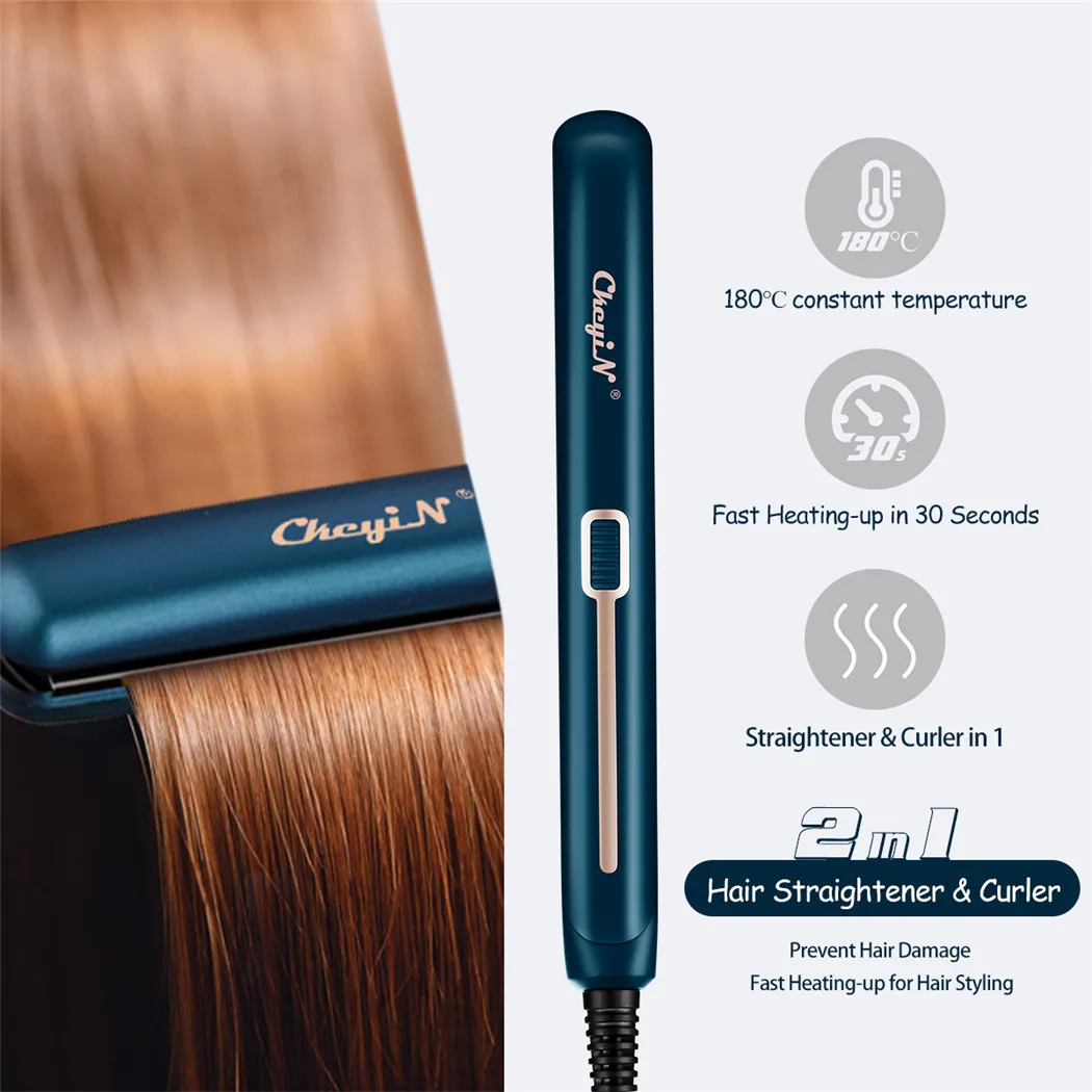 CkeyiN Mini Haar Platte Ijzer 2 in 1 Stijltang en Curler Draagbare Straightening IJzer Constante Temperatuur Haar Crimper