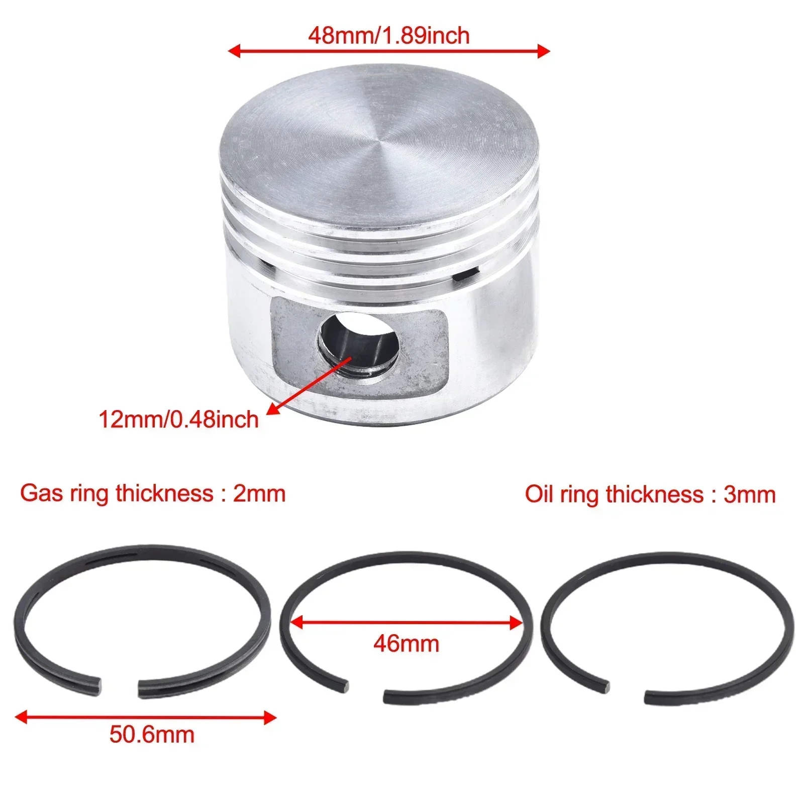 42/47/48/51/65mm Air Compressor Piston Piston Rings Parts Air Pump Accessories For Air Compressor Pneumatic  Air PumpAccessories
