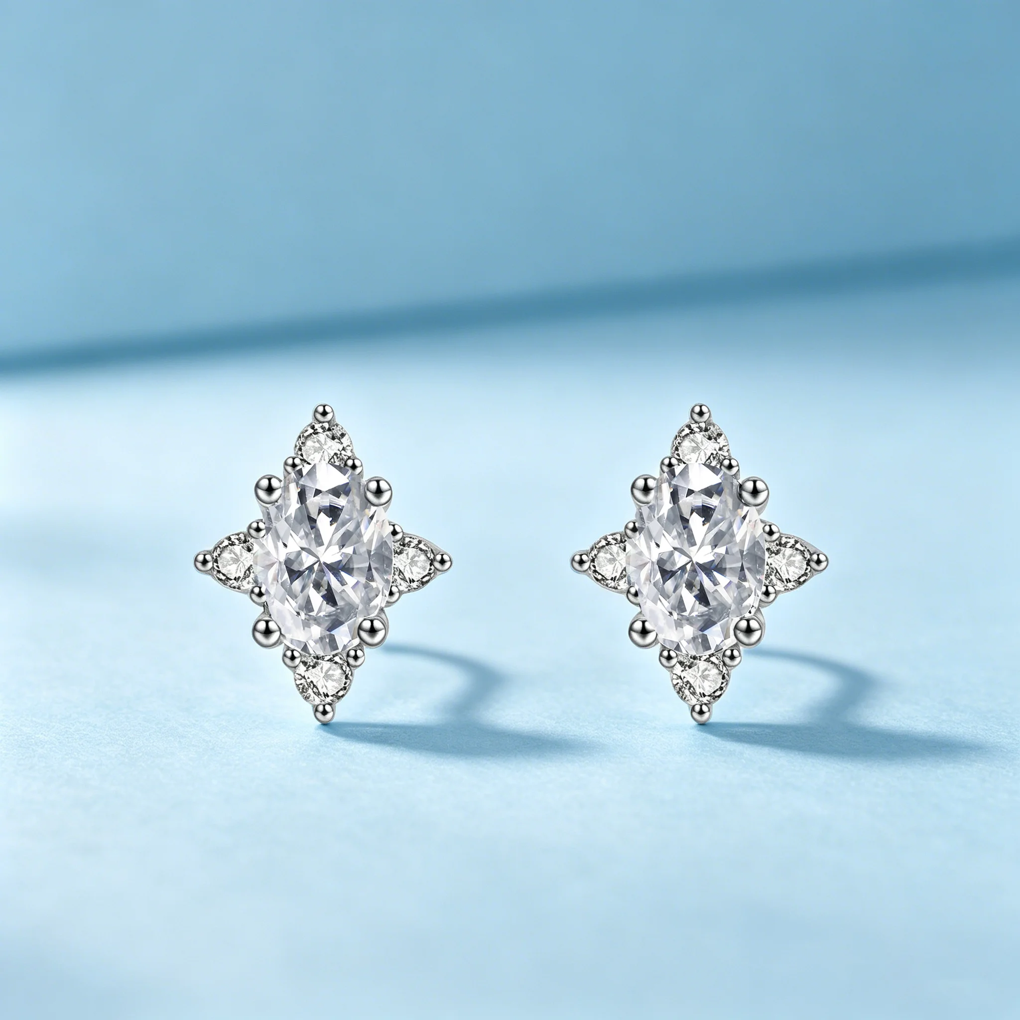 

TY 0.5CT 925 Sterling Silver Moissanite Hypoallergenic Earrings For Women Stud Earrings Fine Trendy Jewelry D VVS1