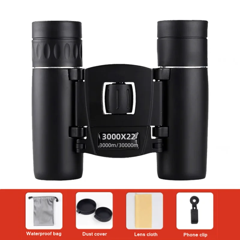 3000X22 10000m Zoom BAK4 HD Telescope Professional Powerful Binoculars Long Range Prismatic Portable Monocular for Camping