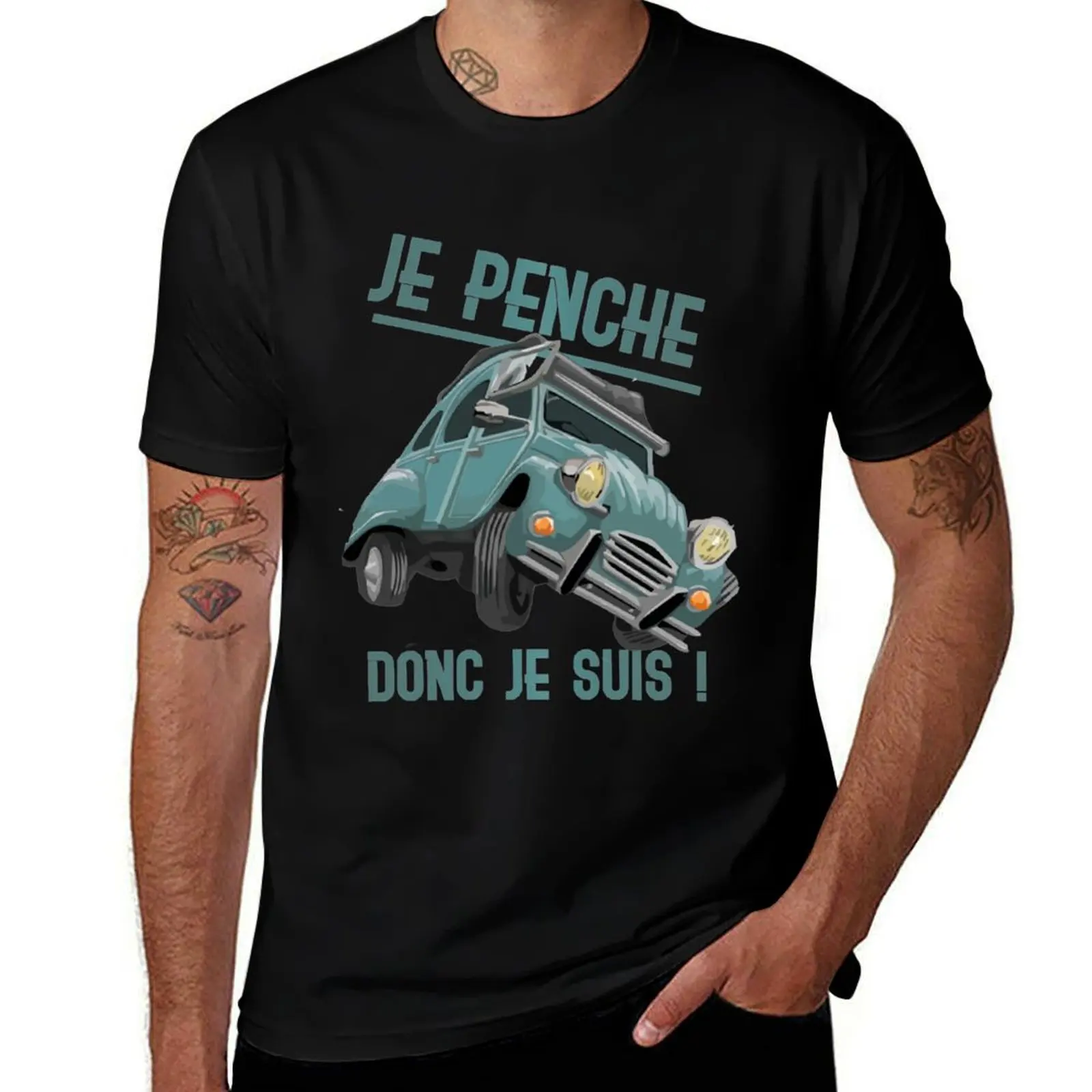 

Футболка 2cv Penche, футболки для мужчин, винтажные футболки с графикой для мужчин, белые хлопковые футболки, мужская футболка из 100%
