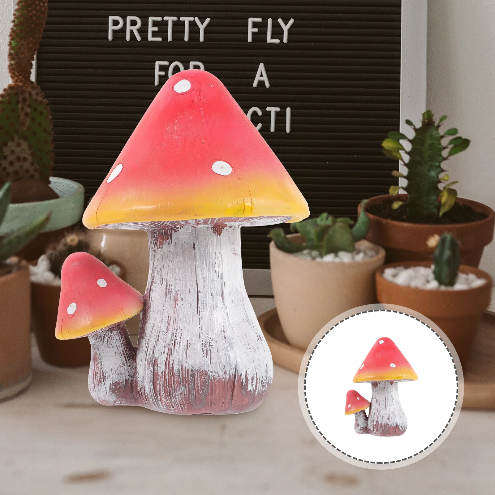 تمثال فطر كبير من الراتنج لتزيين الحديقة الخارجية في ساحة الحديقة والشرفة ديكور المنزل الخارجي تمثال الفطر الحرفي للمناظر الطبيعية