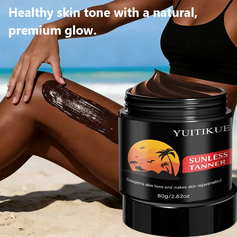 YUITIKUE Sunless Tanning Cream, Clean Ingredients, Easy Application, Natural Sunkissed Glow