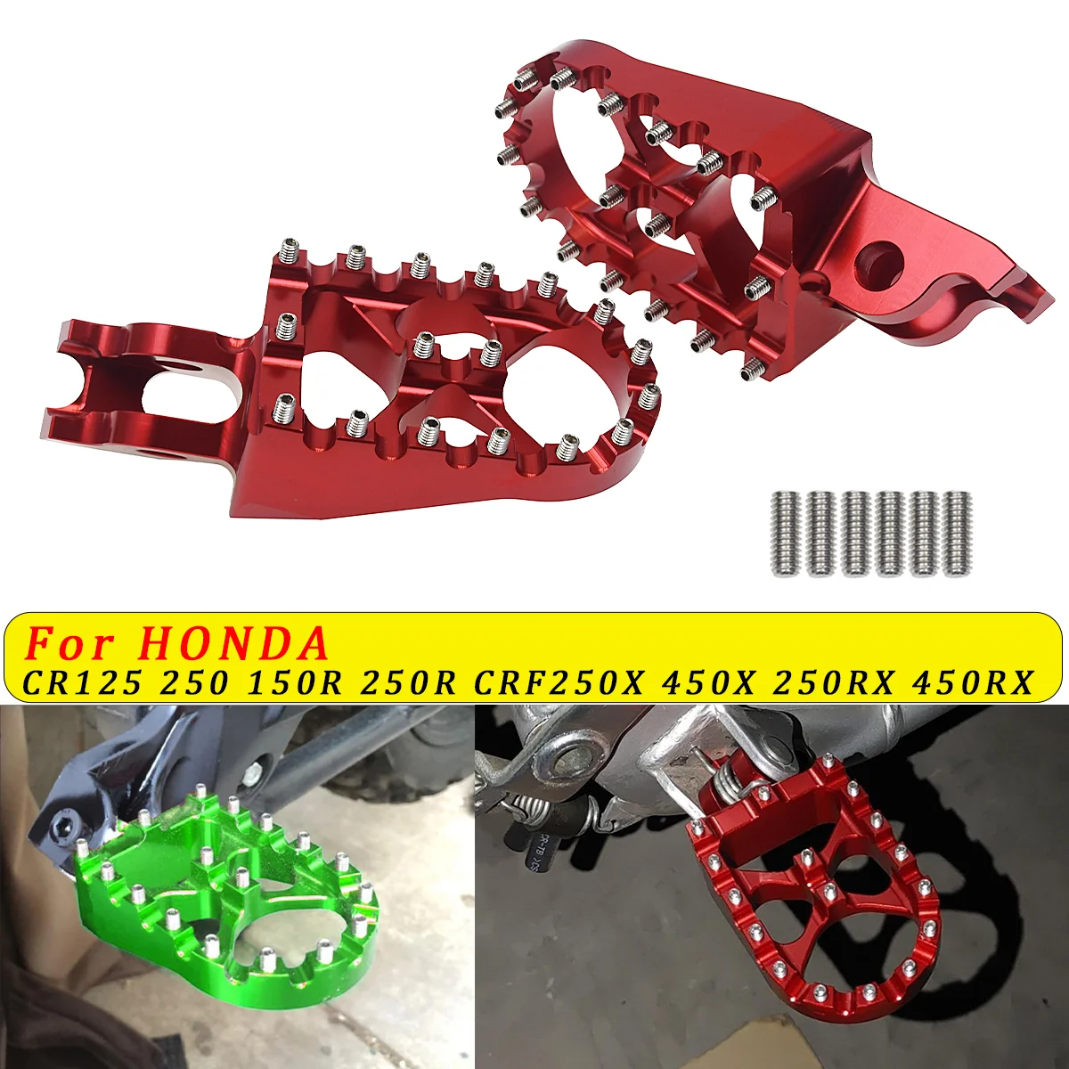 

Motorcycle CNC FootRest Footpegs Foot Pegs Pedals For HONDA CRF250R CRF450R CR125 CR250 CRF150R CRF250X CRF450X CRF250L CRF250M