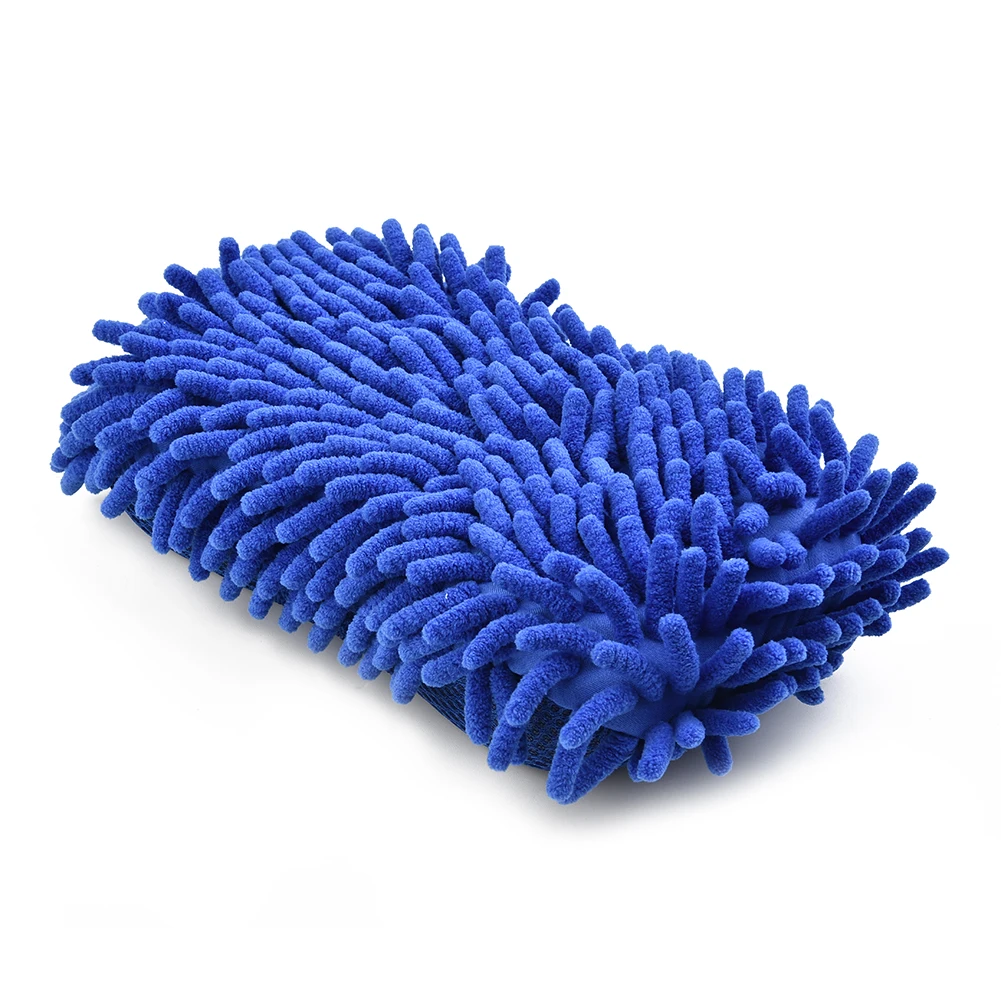 

Microfiber Car Washer Sponge Cleaning Car Care Detailing Brushes Washing Towel Auto Gloves Washing Brush Pad Cleaning Tool Blue