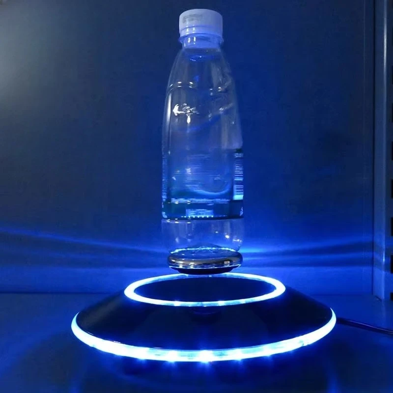 

Design acrylic wine bottle beautifier, lighting magnetic levitation 360 degree rotating base display
