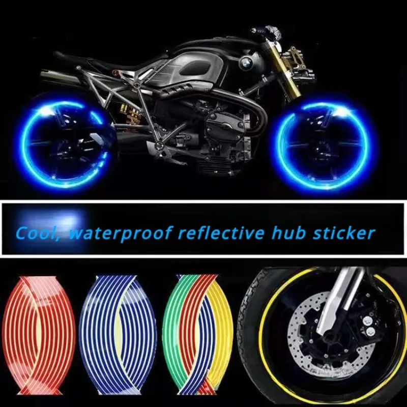 

16 шт. набор светоотражающих наклеек на колеса, лента в полоску на обод для велосипеда и мотоцикла, совместимая с Honda Kawasaki YAMAHA MT07 Z750 Z800