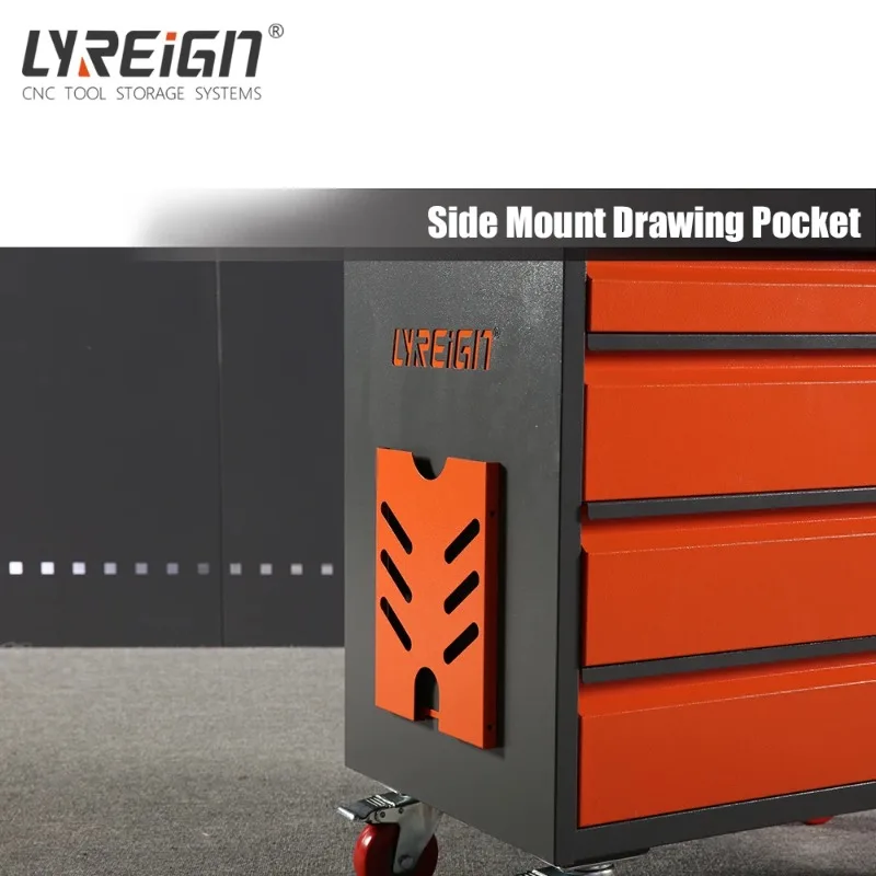 Tool Trolley with 6 Drawers Steel Tool Box on Wheels Marble Granite with Handle for Processing