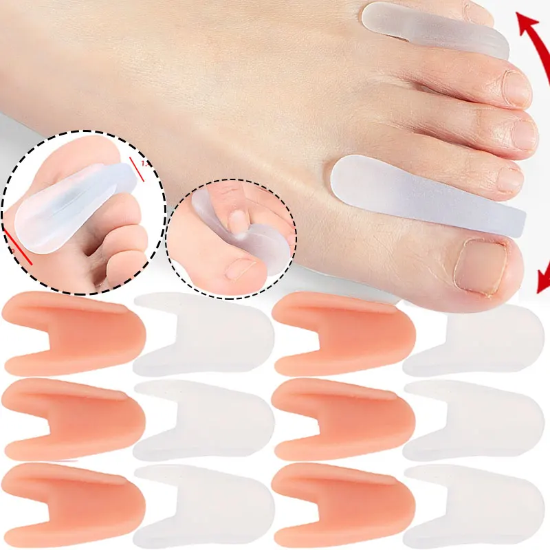 2pcs Soft Transparent A-shaped Toe Separator Thumb Bunion Overlapping Toes Correcttor Pain Relief Silicone Foot Care Tools