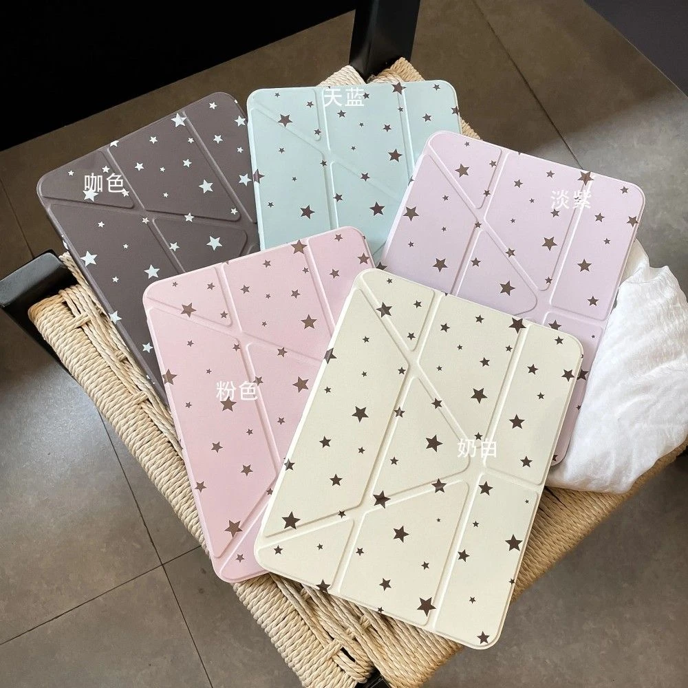 Simple Colorful Star Tablet Case For iPad Pro 11 12.9 13 A16 M2 M4 M3 M5 Shell 8.3 9.7 5/6/7/8/9/10/11th Mini Air 3 4 5 6 7Cover