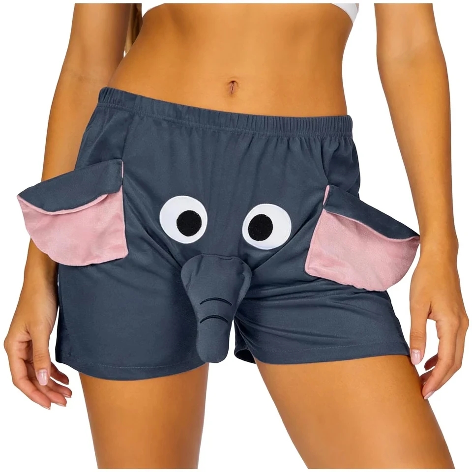 

Men And Women Pj Pants Cute Funny Elephant Boxers Pajamas Shorts Cartoon Soft Sleepwear Couple Casual Sleep Bottoms Gifts