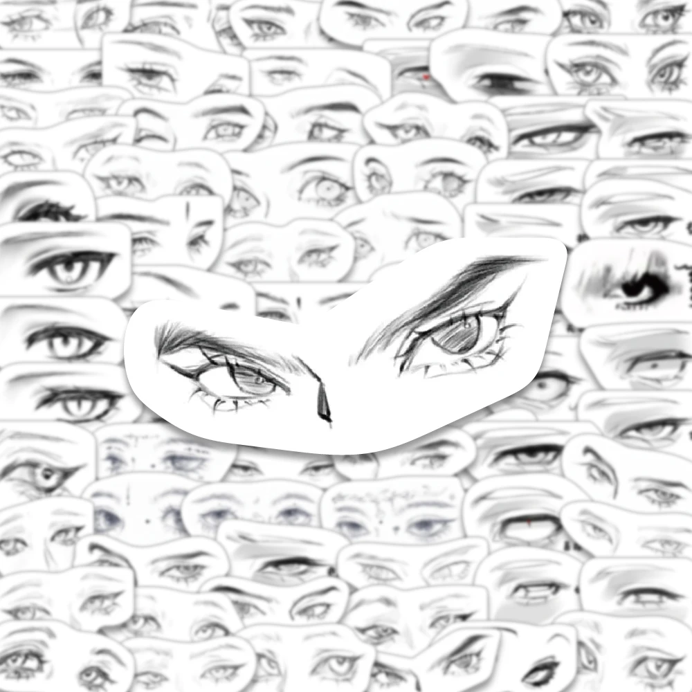 76 قطعة رسم نمط اللوحة العين الفن ملصق شخصية الإبداع العين المواد DIY بها بنفسك كأس كتاب سجل القصاصات هدية جمع مائي