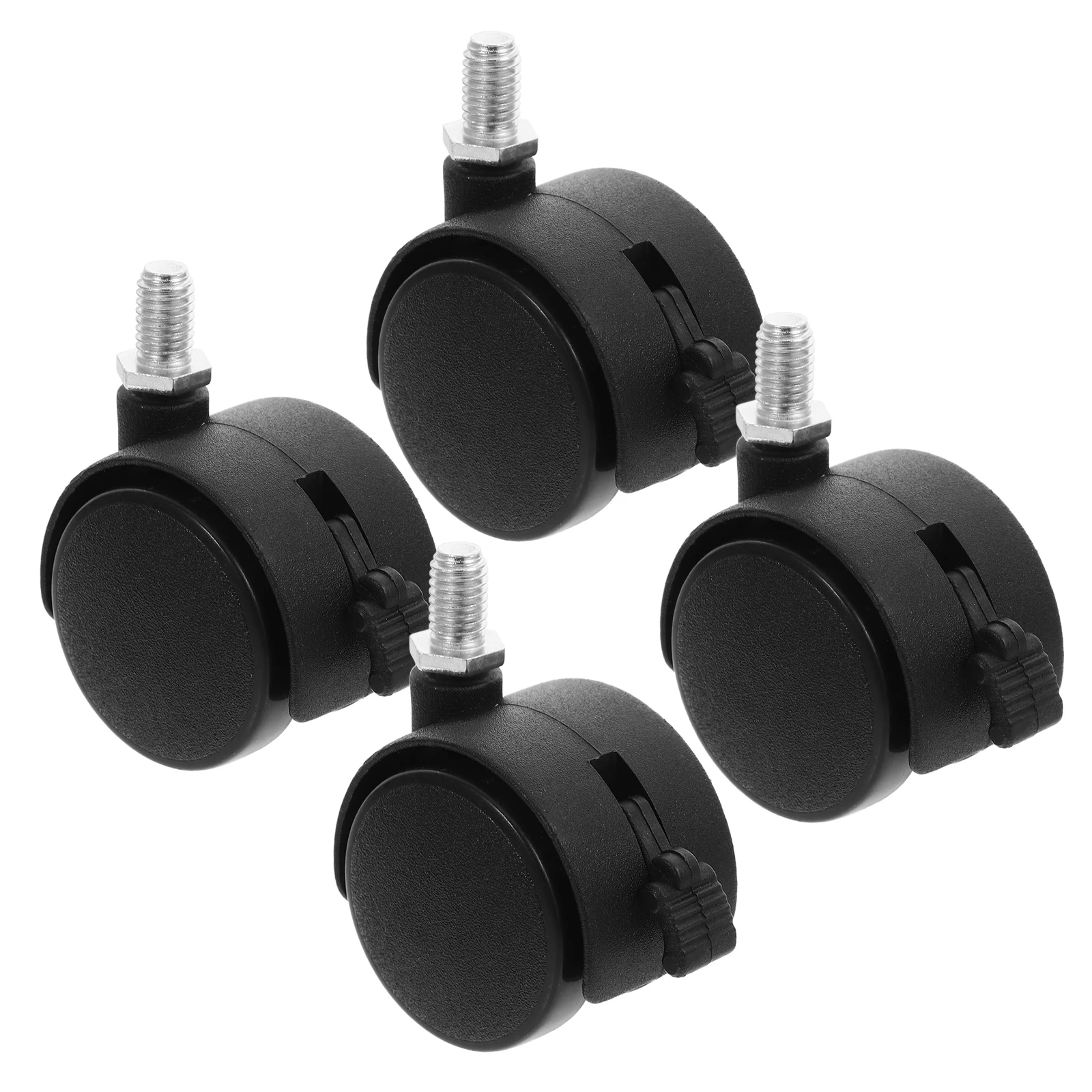 

4 Pcs Computer Brake Casters Office Wheels Heavy Duty Pp Castor with Brakes Chair Replacement
