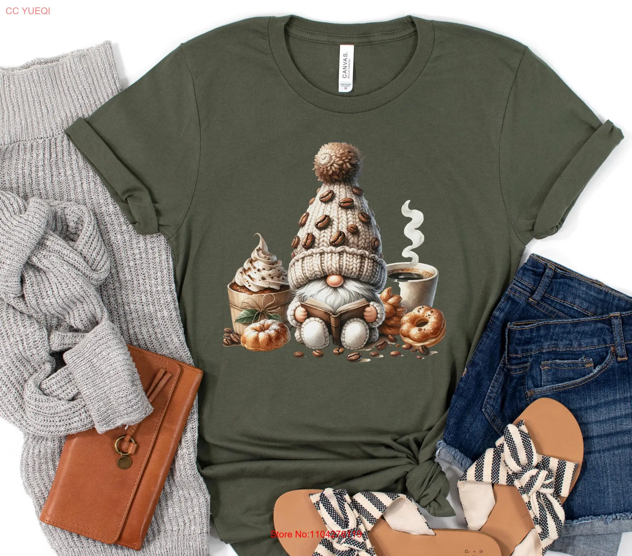 

Футболка Coffee Gnome Winter Cute Wintertime для любителей с длинными или короткими рукавами