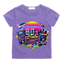 80S Baby Music Printing T Shirt Hip Hop Print Kids T Shirt Boys Cartoon Short Sleeve Baby Girls T Shirt Children's Clothes Y2k