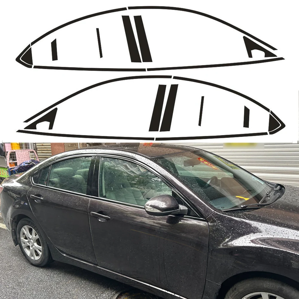 

Хромированная затемняющая накладка для Mazda 6 GH 2009-2013, глянцевая черная наклейка на окно