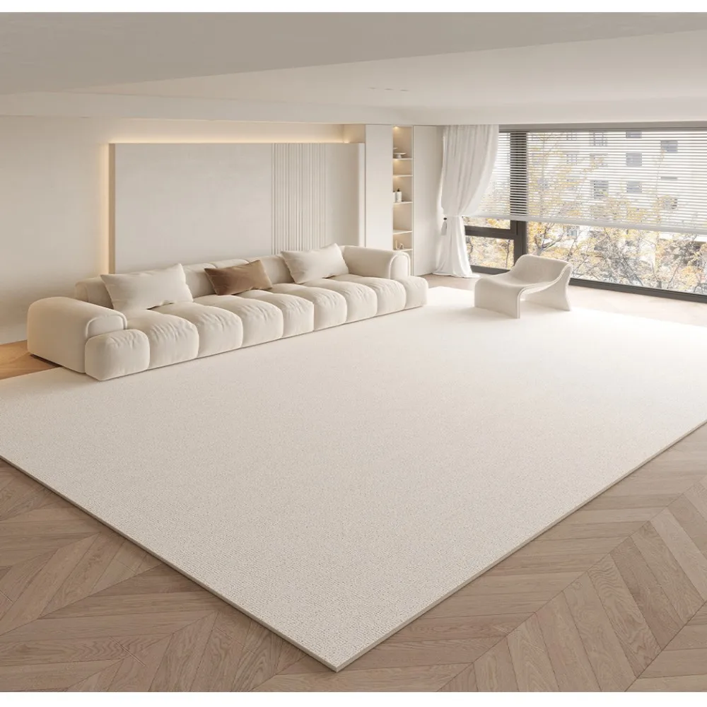 VIKAMA Beige Luxury Living Room Carpet Modern Minimalist Style Study Room Mat Soft And Thick Anti-Slip Enhances Home Decor