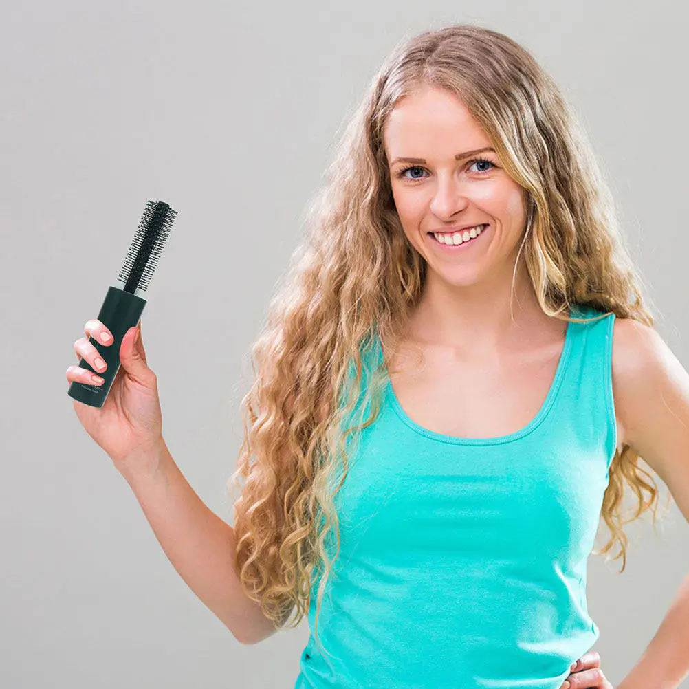 

Набор из 2 выдвижных круглых расчесок для волос: дорожный размер, двойное применение для завивки и выпрямления, для мужчин и женщин, для вьющихся волос