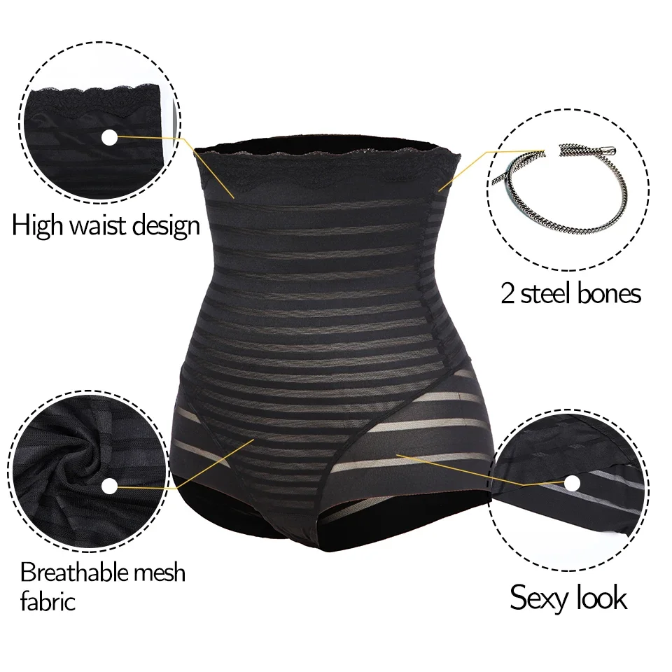 Women Body Shaper High Waist Sexy Briefs Slimming Underwear Butt Lifter Waist Trainer Tummy Control Panties Belly Girdle Panty