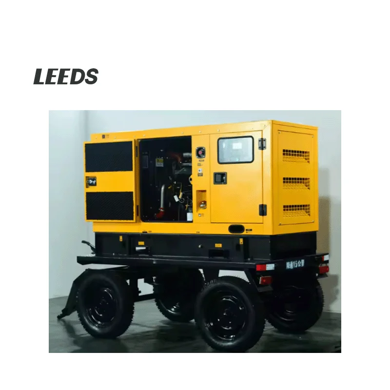 مقطورة متنقلة صامتة منخفضة الضوضاء 40/50/100/150/200/300KW KVA مجموعة مولدات الديزل