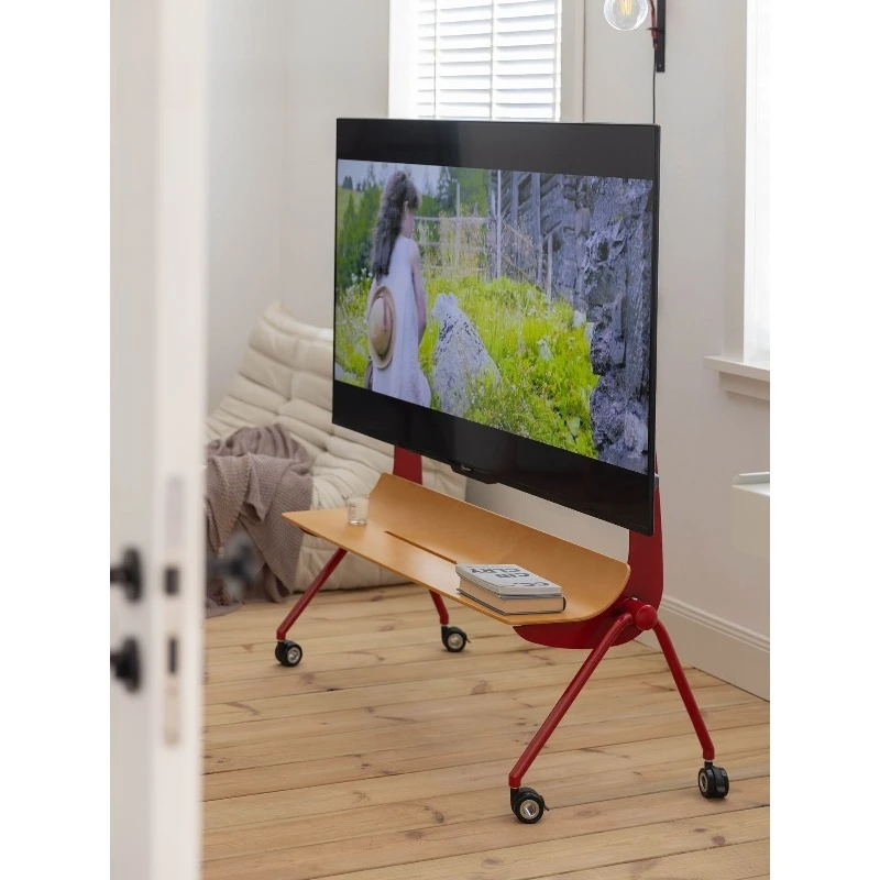 Le TV stand, original design floor-to-ceiling color stainless steel mobile storage rack