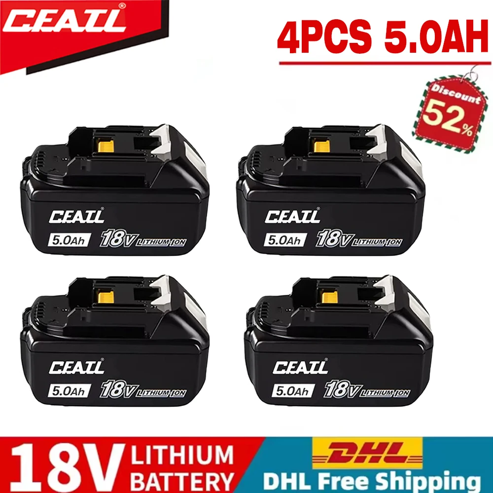 

100% Original 18V 6.0Ah Rechargeable Battery ,For Makita BL1840B BL1850 BL1850B battery Suitable for Pastoral Tool DTW700