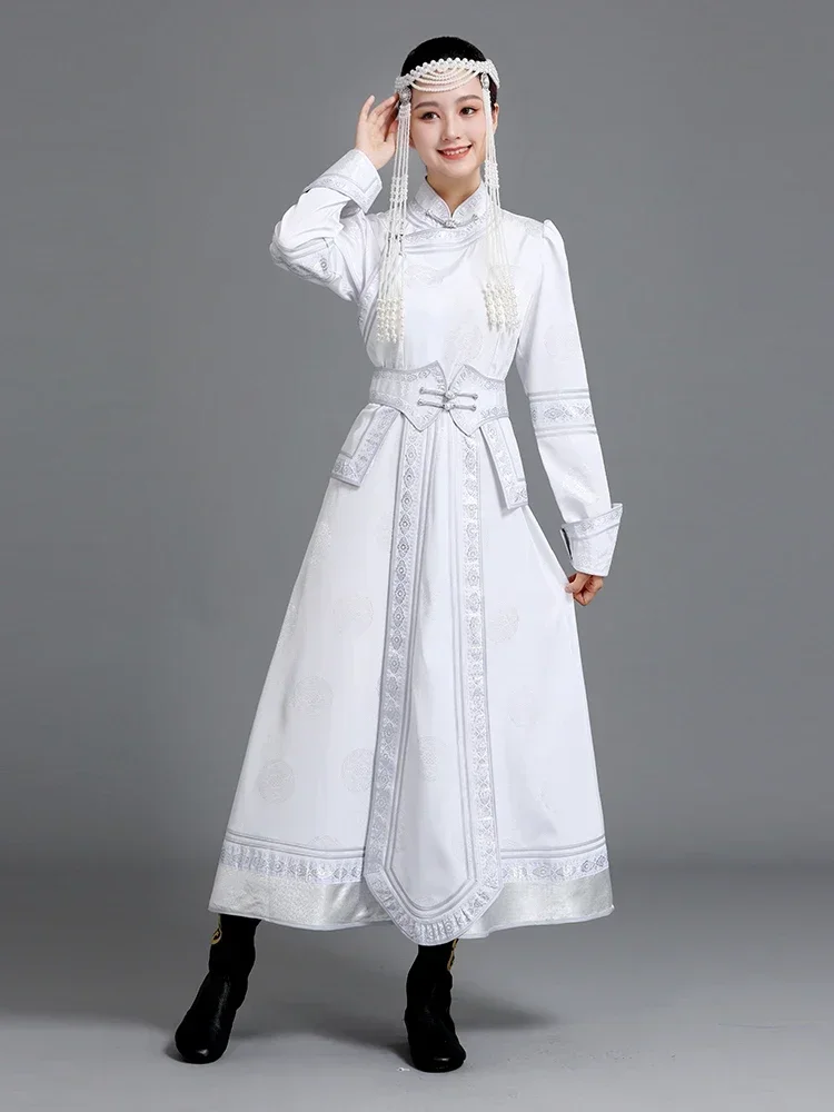 Mongoolse kleding dames lange rok high-end jurk dansvoorstelling welkom jurk eendelige set