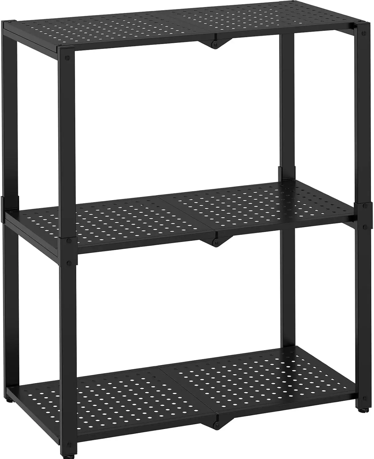 

3-Shelf Storage Shelving Unit Metal Rack Heavy-Duty 28"x13.5"x33.5" for Garage, Kitchen, Bedroom, Narrow Spaces, Black