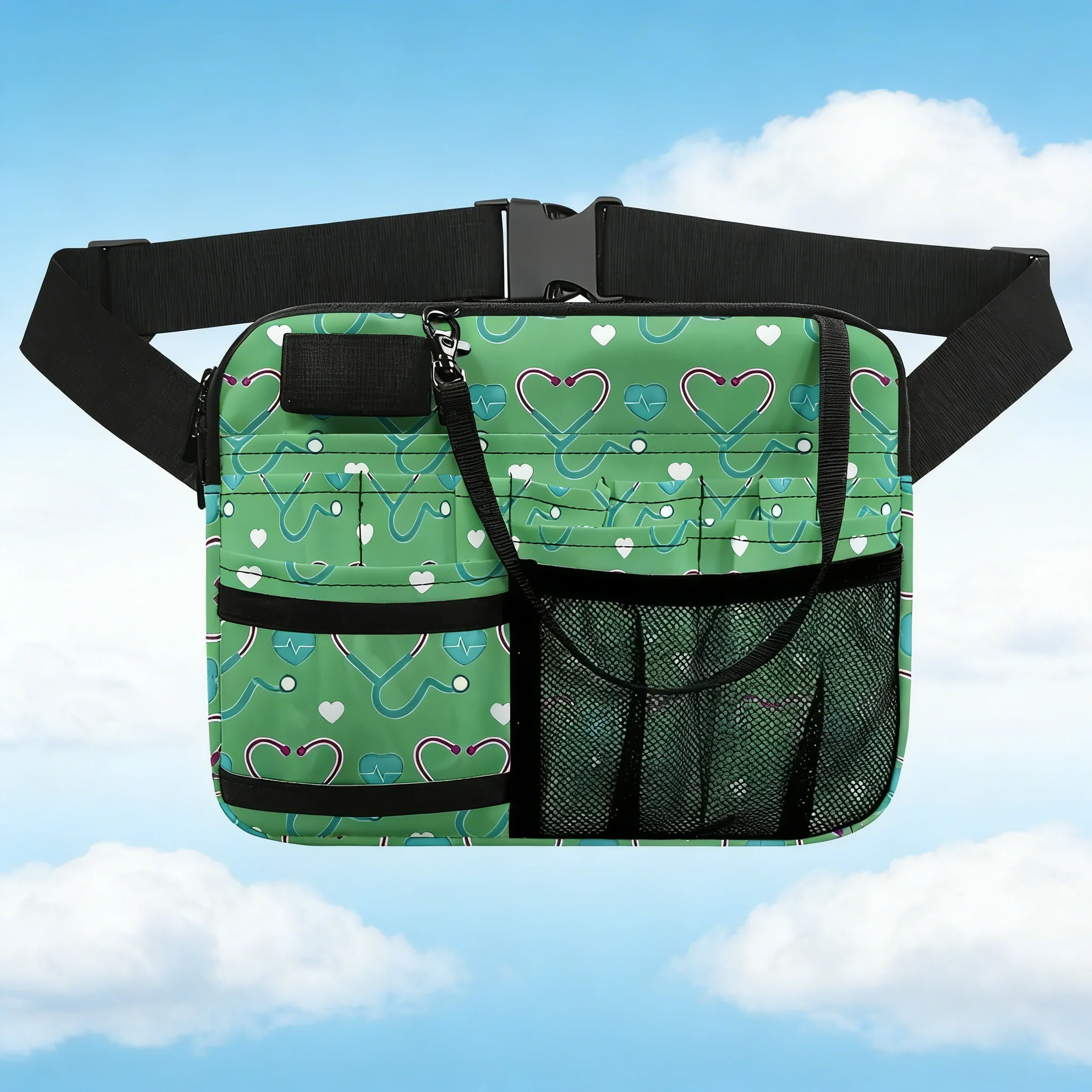Cute Cartoon Nurse Waist Bag, Multi-Pocket Medical Belt, Waterproof Oxford Cloth Fanny Pack for Essentials