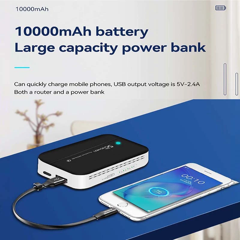 150Mbps 4G Wifi Router SIM Card Wireless Modems Portable 10000mah Large Capacity Power Bank Pocket Type-C Interface Routers