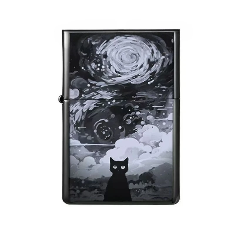Zorro Starry Sky Cat winddichte aansteker kerosine Vintage slijpschijf cadeau