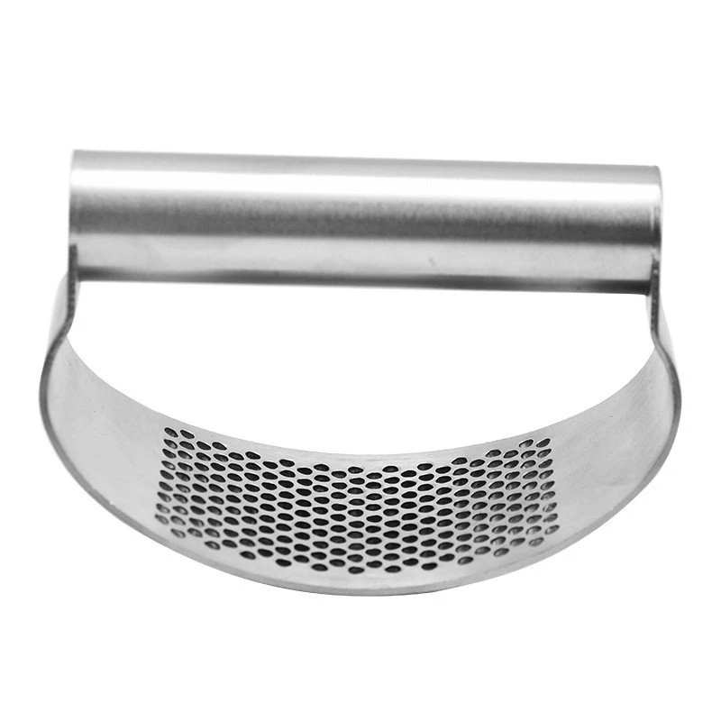 Easy to Clean Portable Stainless Steel Garlic Press Perforated Design Manual Garlic Mincer Squeezer Kitchen Gadget for Cooking B