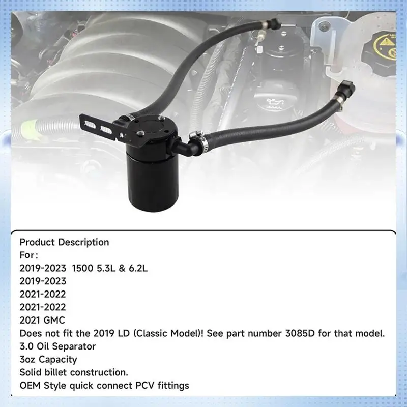 

NEW-3.0 Oil Separator Compatible For Chevy Silverado/GMC Sierra 1500 5.3L/6.2L 2019-2023