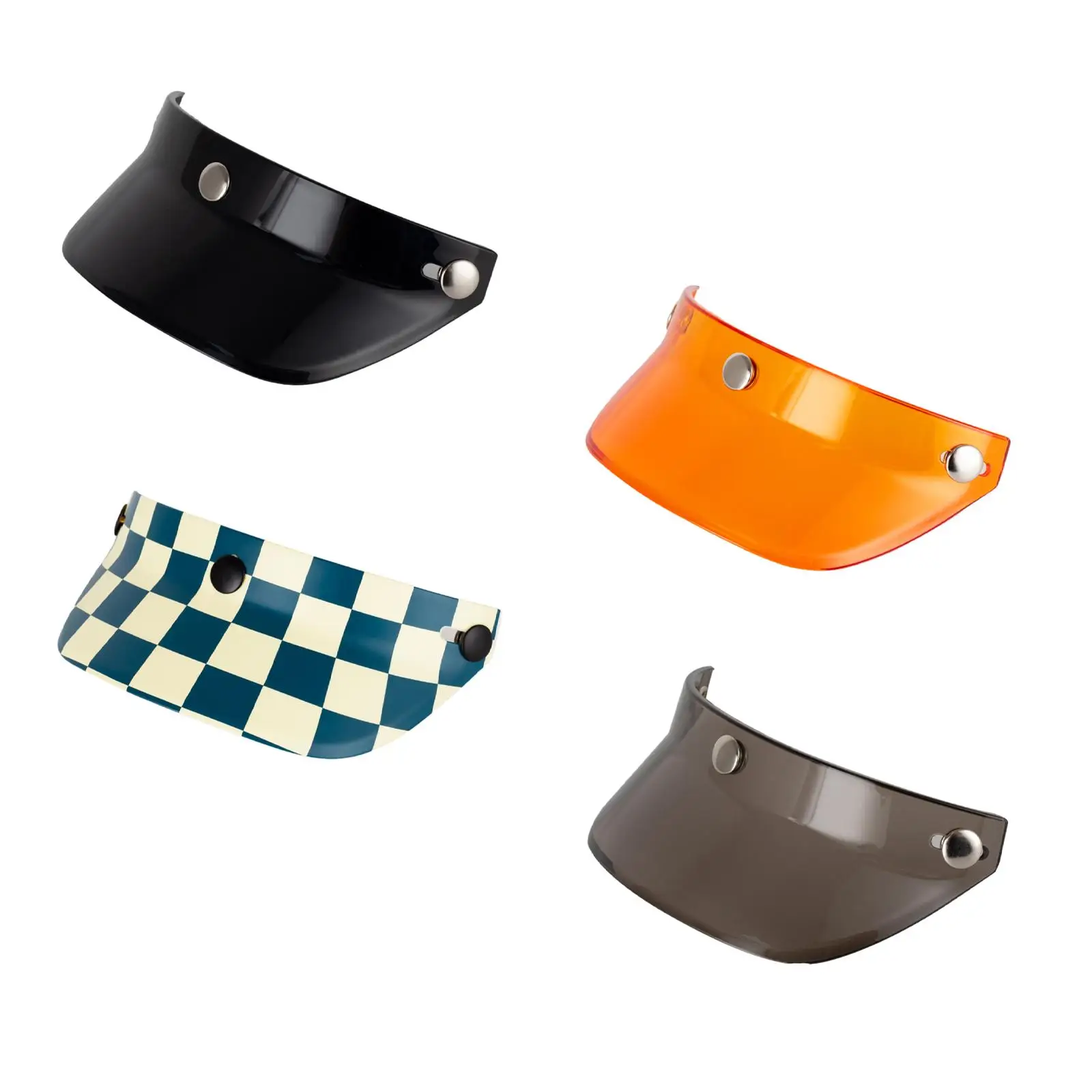 

Motorcycle helmet visor cover with 3 snaps for half helmets and