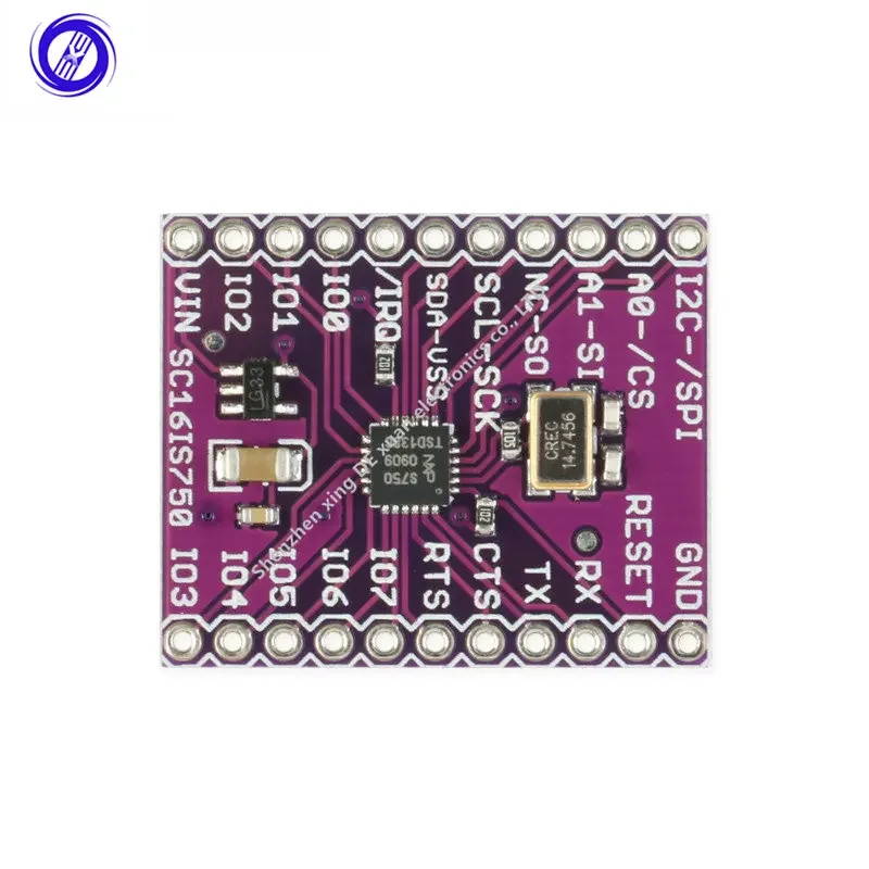 SC16IS750 Único UART Com Módulo de Conversão de Interface SPI de Ônibus I2C Para Módulo de Controle Industrial CJMCU-750 Porta IO Programável