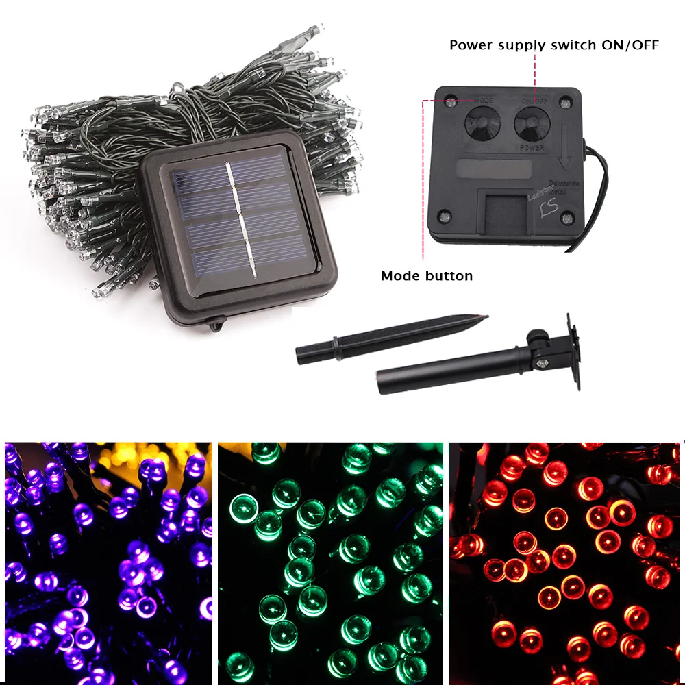 32m 22m Solar Garland LED String Lights Christmas Decorations for Home Fairy Lights Outdoor Garden Lighting Wedding Bedroom Lamp