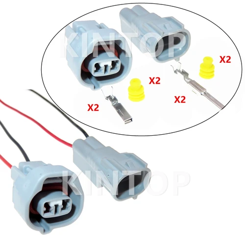 1 Juego de 2 pines para coche, lámpara Flog macho y hembra, enchufe de acoplamiento impermeable para Toyota 6189-0249 6188-0266 90980-11156