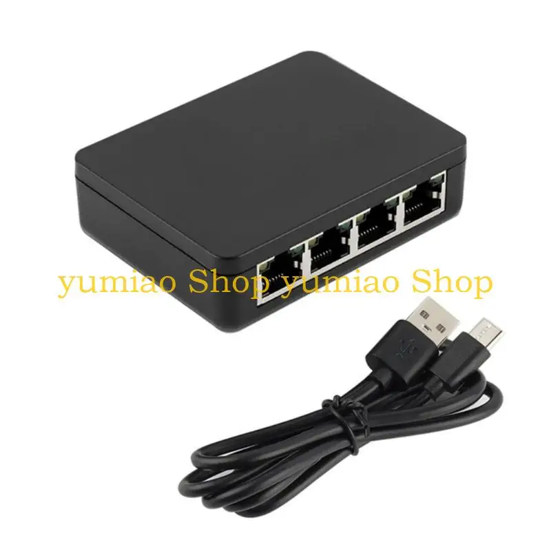 587B Gigabit Ethernet Splitter 1 to 4 Port 1000Mbps RJ45 LAN Hub for Computer Routers Switches ADSL Digital Simultaneous Use