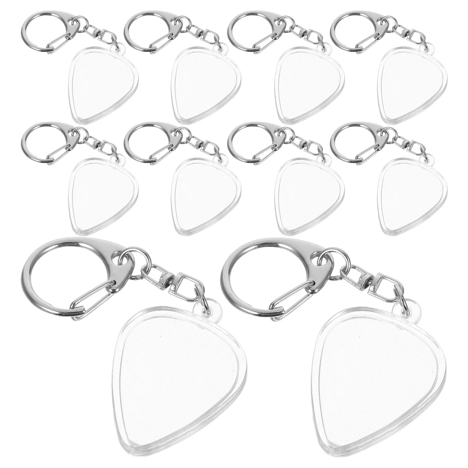 

10Pcs Pick Collection Case Guitar Picks Holder Keychain Transparent Portable Plectrum Box for Musicians on-The-Go Use