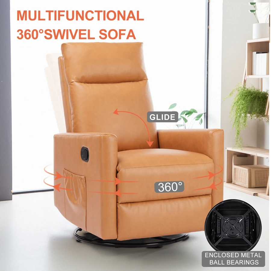 Modern Manual Back Chair, Adjustable Angle, Massageable Sofa Recliner, Sturdy And Durable Living Room Single Chair