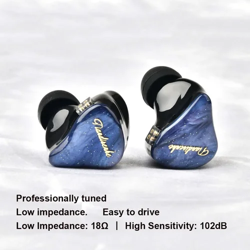 Imagen 2 del producto Nuevo Tiandirenhe TD19 berilio diafragma resina cielo estrellado azul HIFI Bass auricular 0,78mm en la oreja bobina de acción única auriculares de música