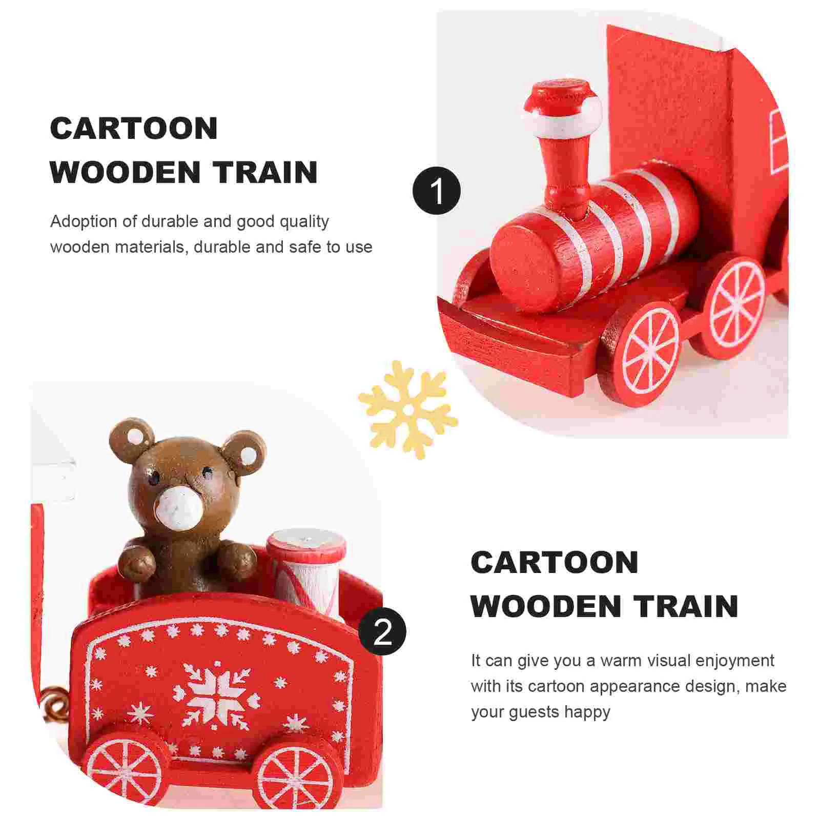 Christmas Train Cakes Birthday Decoration Party Set Wood Ornament Mini Child Adornment