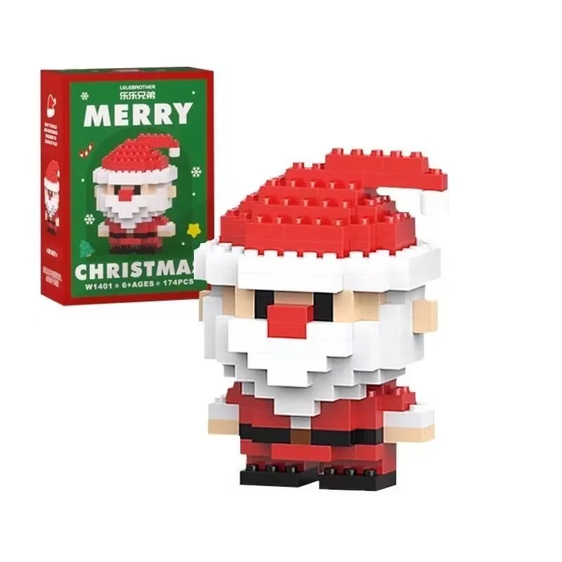 DIY Kerst Bouwsteen Kerstman Sneeuwpop Elanden Boom Micro Bouwsteen Puzzel Thuis Feestdecoratie Cadeau Kinderspeelgoed