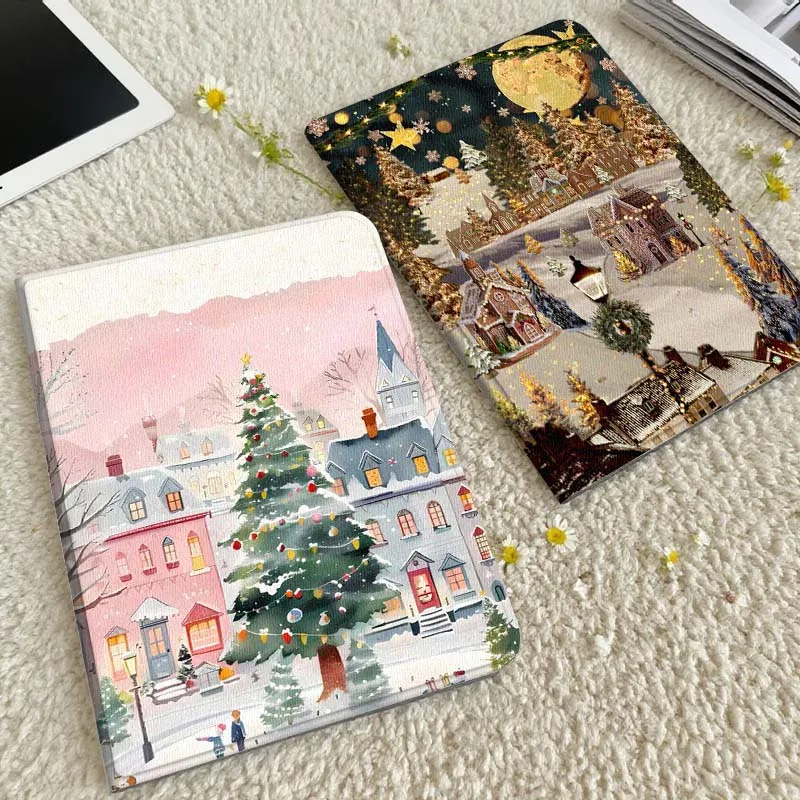 

Cartoon Christmas Town Snow Tablet Case For Xiaomi Redmi Mini Pad SE K 2 4 5 6 7 8 2023 2025 11 8.8 11.2 10.1 Pro Gift