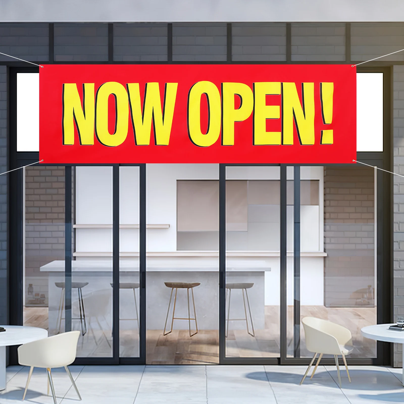 

Gr Opening Hanging Banners Polyester Flags Store Signs Vibrant Printing Outdoor Opening Banner Celebrations