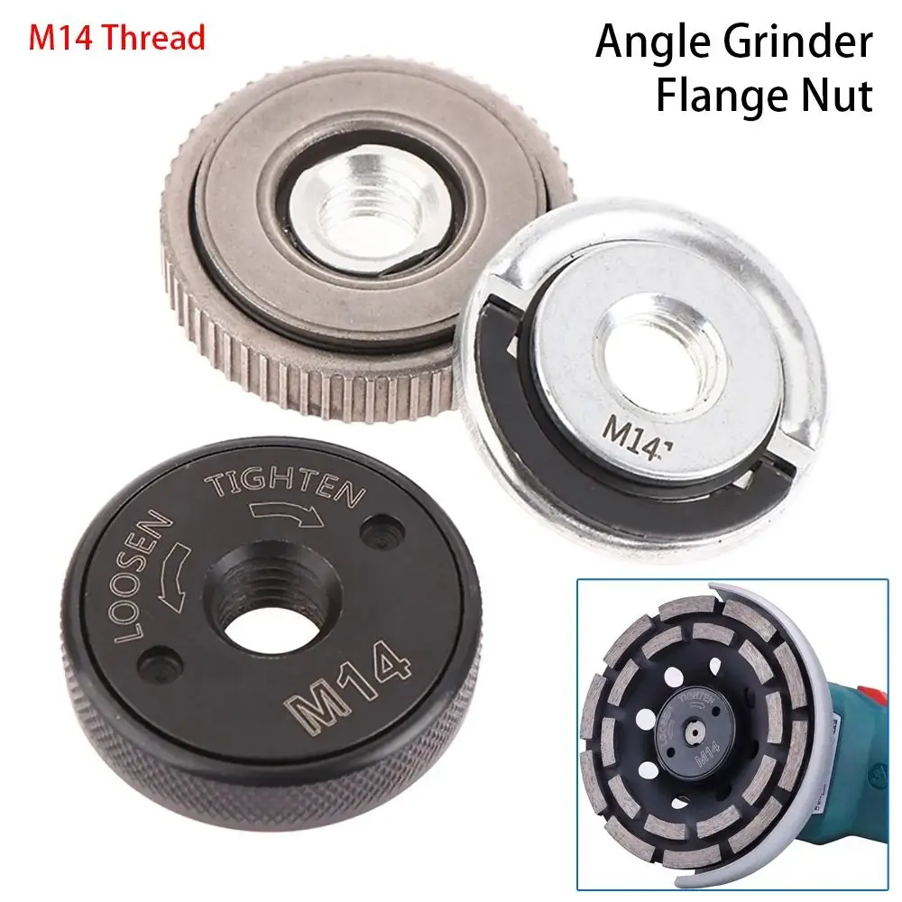 

1Pcs M14 Thread Angle Grinder Flange Nut Inner Outer Quick Release Top Self-locking Pressure Plate Power Chuck Alloy